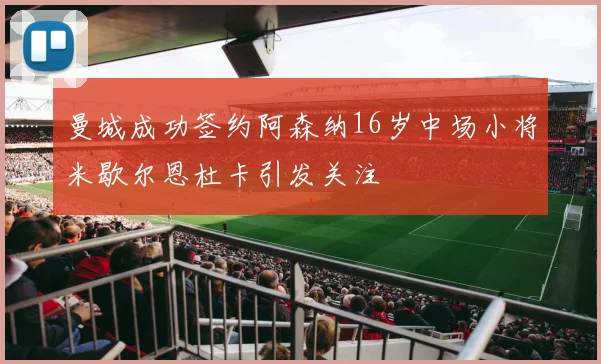 曼城成功签约阿森纳16岁中场小将米歇尔恩杜卡引发关注